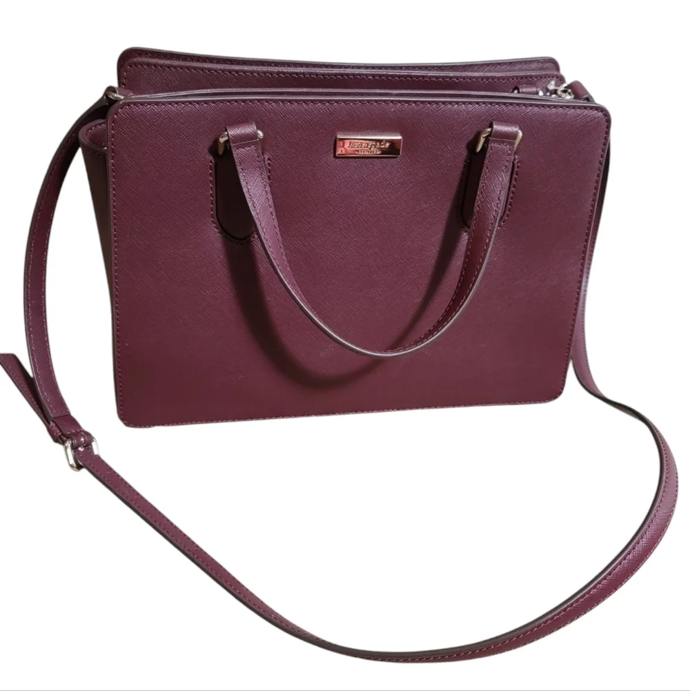KATE SPADE NWOT Laurel Way Reese Wine 3 compartment Crossbody Purse
